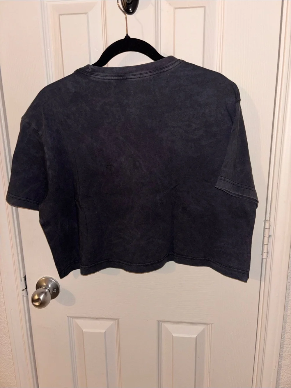 Nike Black Crop Tee with Flaming Basketball Graphic